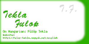tekla fulop business card